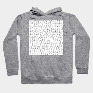 Cats pattern - white and black Hoodie